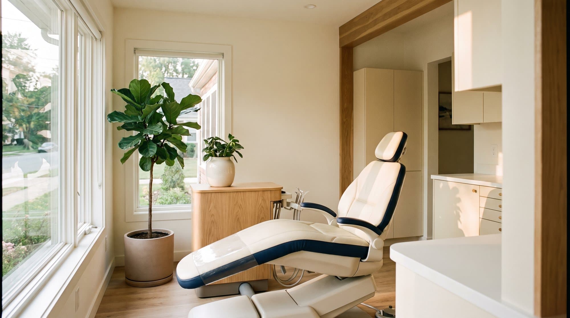 A bright, calm treatment room at Riverside West Dental in Owen Sound
